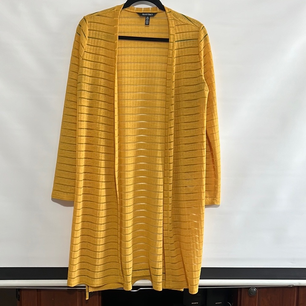 Ellen Tracy yellow cardigan size M